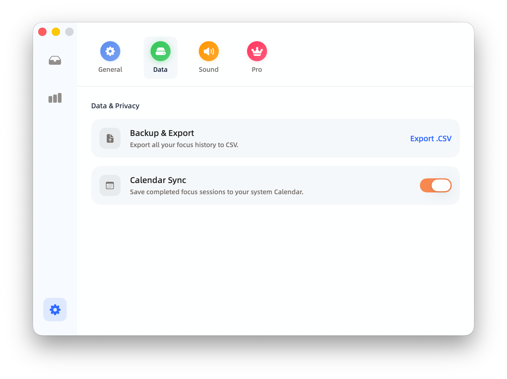 Pomoro calendar sync settings